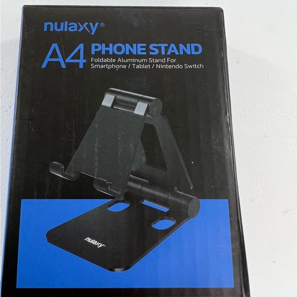 Nulaxy A4  Black Folding Cell Phone Stand, Fully Adjustable Foldable Desktop - Picture 2 of 3